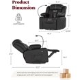 thumbnail image 2 of LAZZO Nursery Recliner Chair, Power 320° Swivel Chair with Cup Holder, Adjustable Armrest, Footrest, Black, 2 of 8