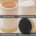 thumbnail image 4 of Mxfurhawa Velvet Storage Ottoman Multipurpose Footrest Stool for Living Room & Bedroom(Champagne), 4 of 7
