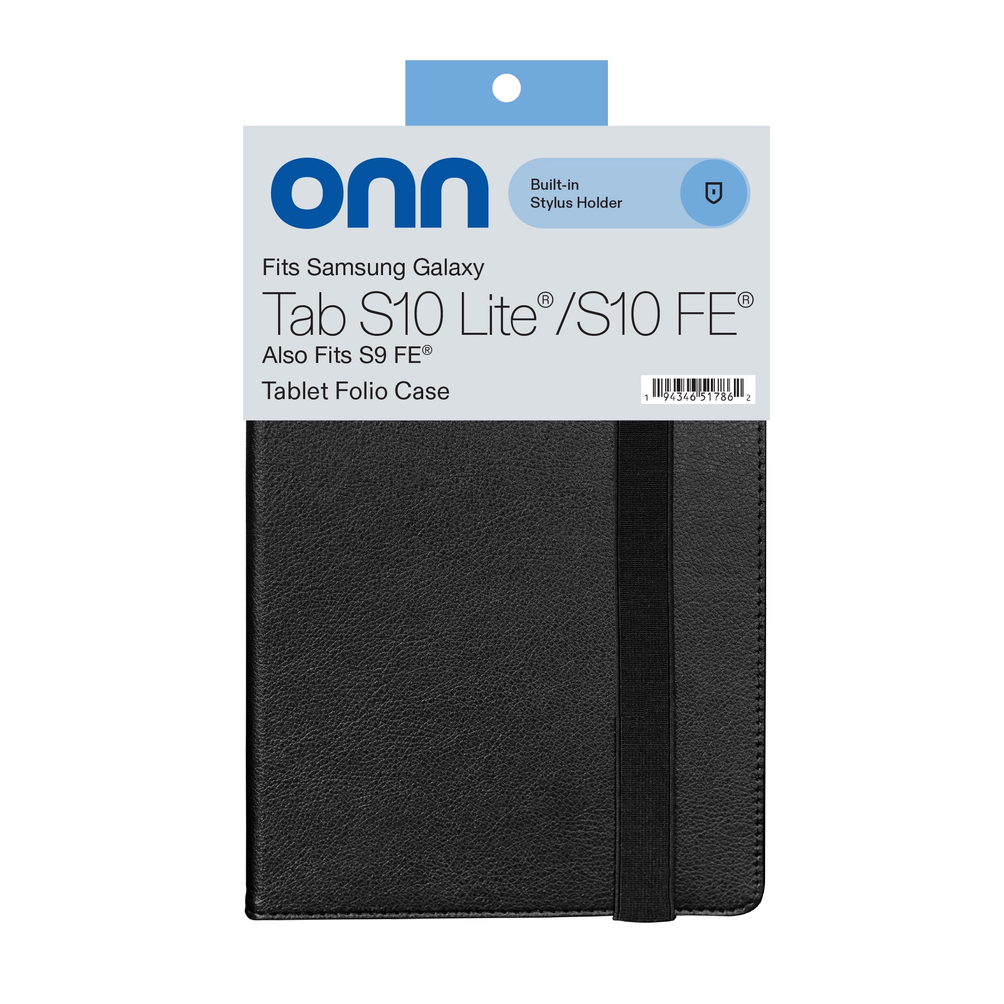 onn Tablet Folio Case for Samsung Galaxy Tab S10 Lite 10.9" / Tab S10 FE 10.9" / Tab S9 FE 10.9" - Black