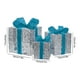 thumbnail image 3 of Juego de 3 cajas de regalo iluminadas de Navidad | Decoraciones de regalo LED para exteriores, decoración de jardín de metal apilable, plata roja azul, 3 tamaños, funciona con baterías (no incluye, 3 of 8
