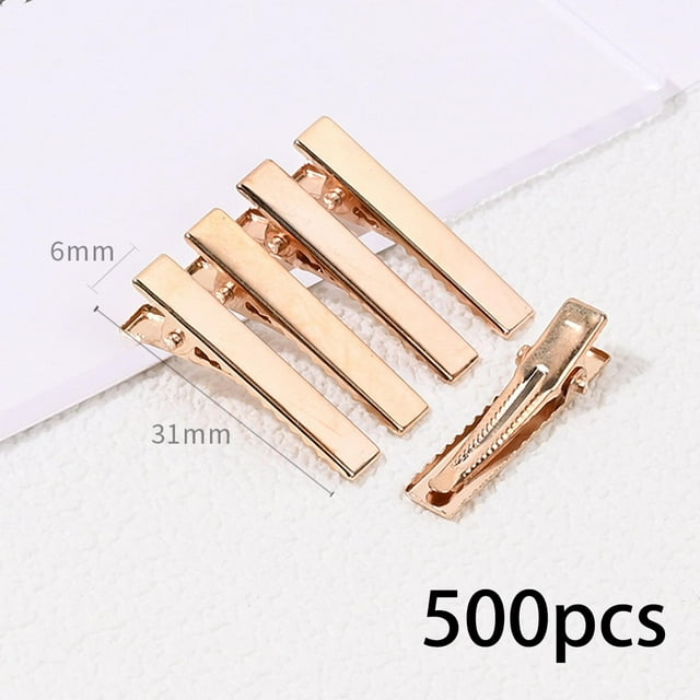 50x Pinzas de Pelo Yinane Pasador Dorado de Punta Plana Superior 31 mm