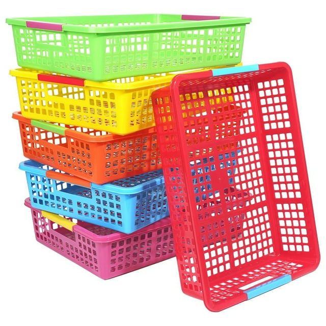 Bandeja para Profesores, Organizador de Papel de Plástico para el Aula, Bandeja para Entregar en el Aula, Bandeja de Papel para el Aula, Cesta para Libros para el Hogar, 6 Piezas