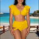 thumbnail image 1 of Tankini para mujer, bikini push-up de cintura alta con volantes y escote en V profundo, traje de baño de dos piezas para mujer, trajes de baño tankini para mujer, traje de baño de 2 piezas para mujer,, 1 of 8
