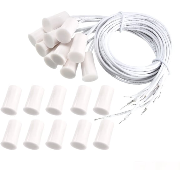 N.C. Recessed Wired Security Window Door Contact Sensor Alarm Magnetic Reed Switch White RC-33 10pcs