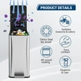 thumbnail image 4 of 4 Gallon Step Trash Can, 15 Liter Stainless Steel Rubbish Bin with Removable Inner Bucket, Rectangle Slim Garbage Can with Soft-Close Lid for Bathroom, Living Room, Office, Silver, 4 of 7