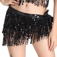 thumbnail image 1 of Falda con borlas para danza del vientre para mujer, atuendos de actuación, ropa de festival, falda con borlas para danza del vientre, falda con lentejuelas estilo bohemio, disfraz rave para, 1 of 6