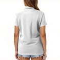 thumbnail image 4 of Dwellite Women's Polos Golf Shirts Short 3/4 Length Sleeve Collared Shirt Quick Dry Blouses with Pocket Light Gray 3XL, 4 of 4
