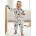thumbnail image 3 of BemeyourBBs Newborn Baby Boy Ski Outfits Zipper One Piece Romper Long Sleeve Round Neck Ski Print Jumpsuit Fall Winter Spring Clothes, 3 of 9