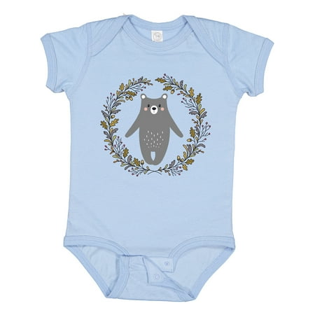 

Inktastic Woodland Bear Forest Wreath Gift Baby Boy or Baby Girl Bodysuit