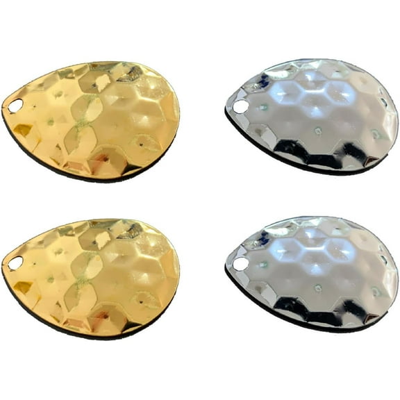 Pack of 50 Fishing Spinner Blades Kit Gold/Silver DIY Lure Spinner Rig Making 35 * 25mm