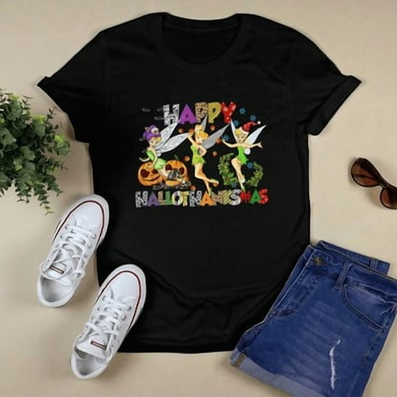 Tinker Bell Happy Hallothanksmas Holiday T-shirt Unisex, S-5XL