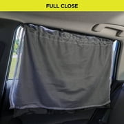 Auto Drive Universal Side Window Suction Cups Grey Curtain Sun Shade 2 Counts , 26 x 19.68
