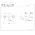 thumbnail image 2 of Kingston Brass KS6123NX Hamilton Double-Handle Wall Mount Bathroom Faucet, Antique Brass, 2 of 4