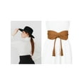 thumbnail image 6 of INSPIRE CHIC Women's Solid Wide Wrap Obi Waist Band Belts Suede Belt for Dresses Brown, 6 of 6