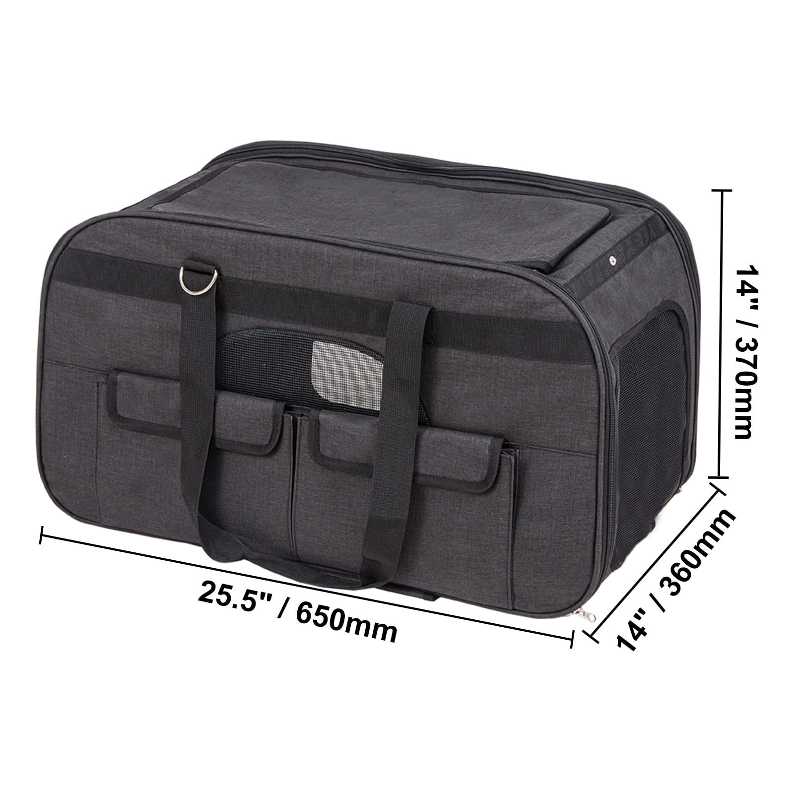 KFFKFF 35 -Pound Black Cat Dog Small Medium -Sized Animal Kitten Puppy Rolling Pet Carrier With A Wheel Car Vehicle