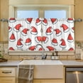 thumbnail image 2 of Yayeee Kitchen Curtains Set of 2 Light Filtering 57"x36" Over Sink Window Panels, Santa Hats Pattern, 2 of 7
