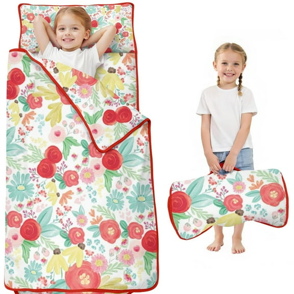 Pioneer Flower Floral Print Pattern Toddler Nap Mats for Kids Preschool,Sleeping Mat Bag or Kids,Toddler Sleeping Bag,Toddler Nap Mat or Daycare
