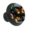 12 Pieces Flying Colorful Firefly Forest Pattern Glass Knobs for