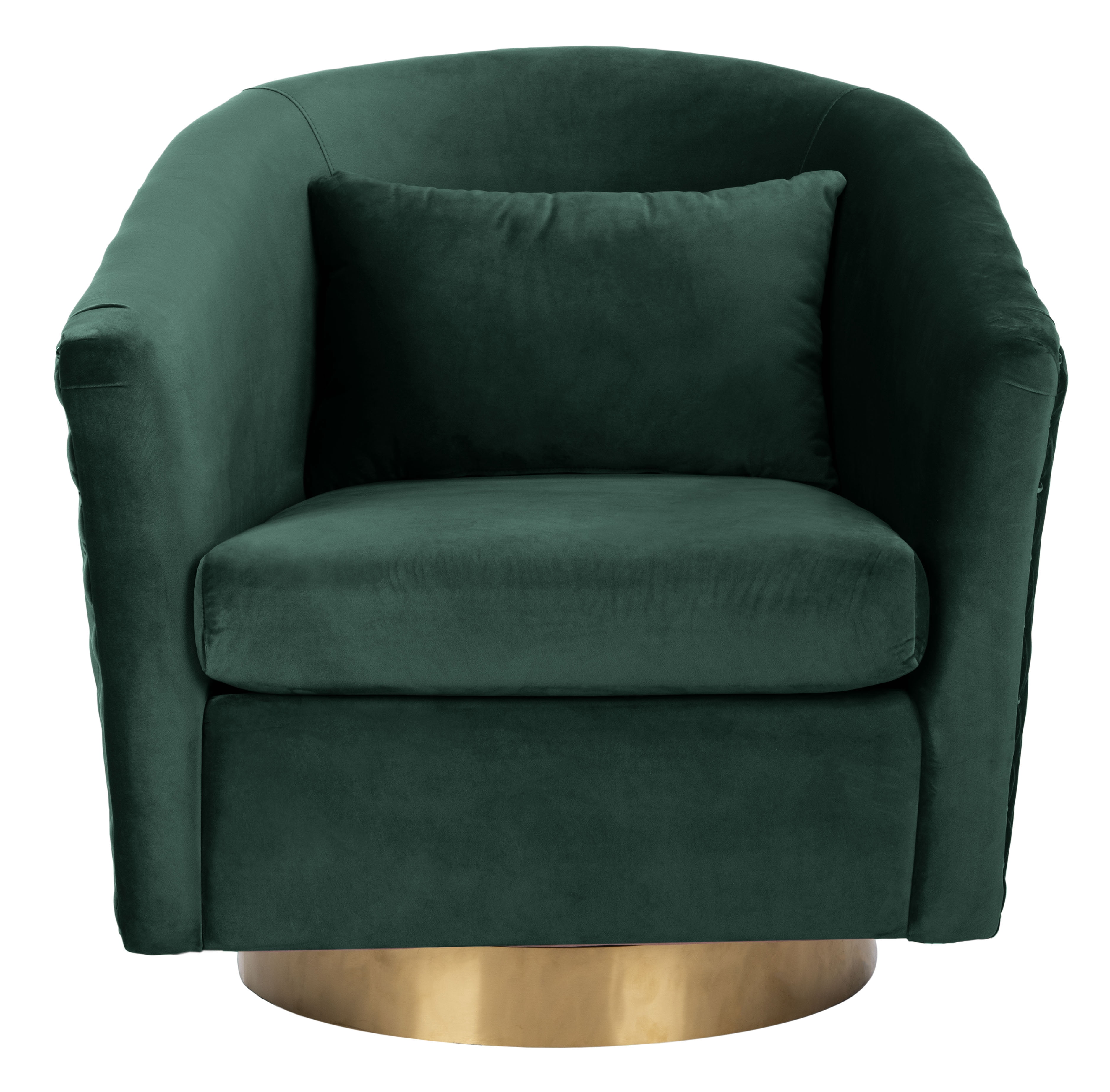 SAFAVIEH Couture Clara Contemporary Velvet Quilted Swivel Tub Chair, Emerald