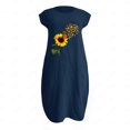 thumbnail image 4 of Pompotops Mode Femme Décontractée Col Rond Imprimé Tournesol Grande Taille en Solde, 4 of 4