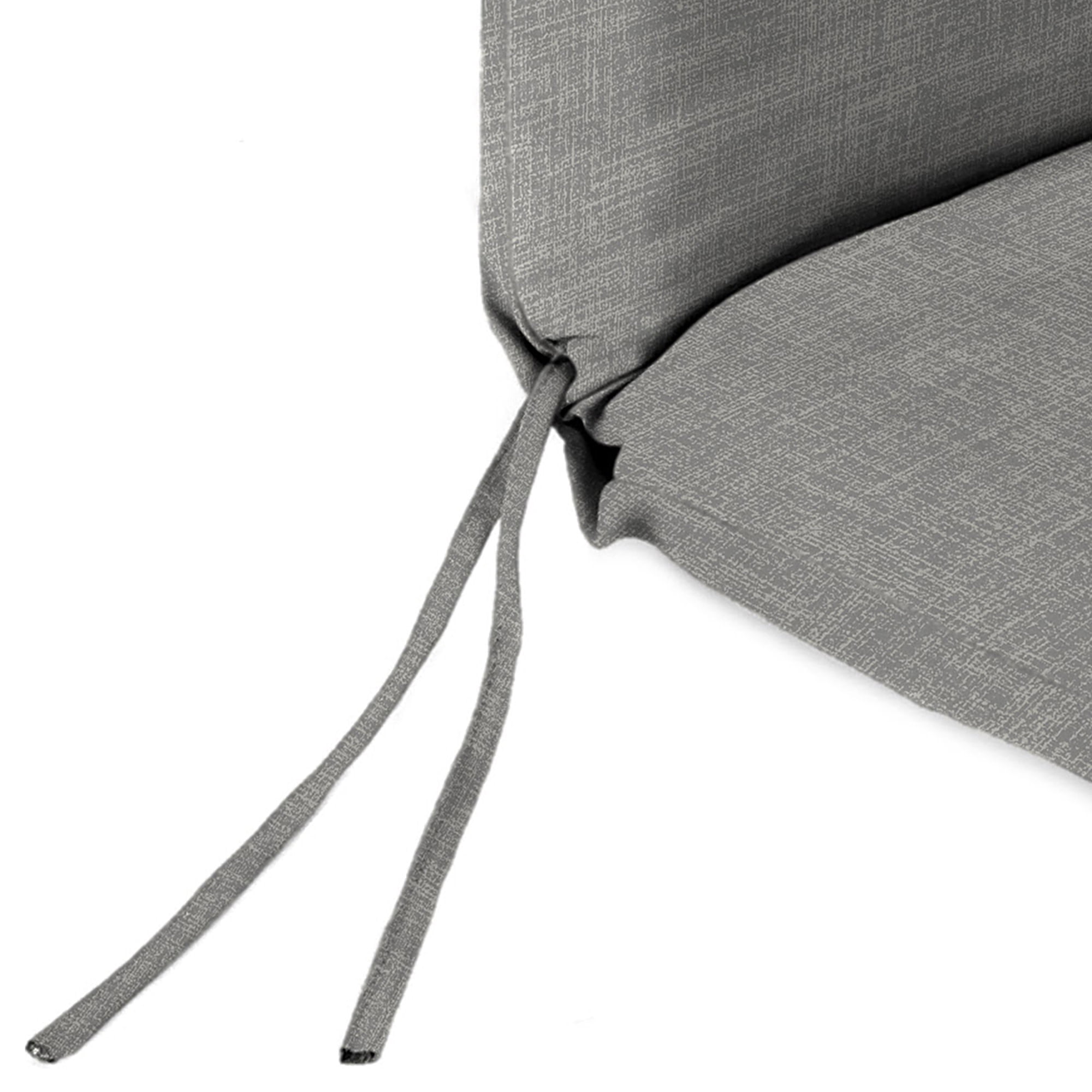 Jordan Manufacturing 44" x 22" Celosia Graphite Gray Crosshatch Rectangular Outdoor Chair Cushion with Ties and Hanger Loop