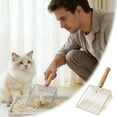 thumbnail image 1 of BotaniNest Wooden Handle Metal Litter Large Cat Waste Sif Ter With 7mm Slots (11, 1 of 7