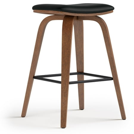 Simpli Home - Larsen Saddle Bar Stool (Set of 2) - Black