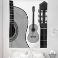 thumbnail image 1 of Guitar Tapestry, Monochrome Design Striped Acoustic Classical Instruments Folk Country Music Concert, Fabric Wall Hanging Decor for Bedroom Living Room Dorm, 5 Sizes, Black White, by Ambesonne, 1 of 1