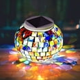 thumbnail image 2 of QiShi Solar Powered Mosaic Glass Ball Garden Lights,Color Changing Solar Night Lights, Waterproof Rechargeable Solar Table Lights for Indoor or Outdoor Decorations, 2 of 9