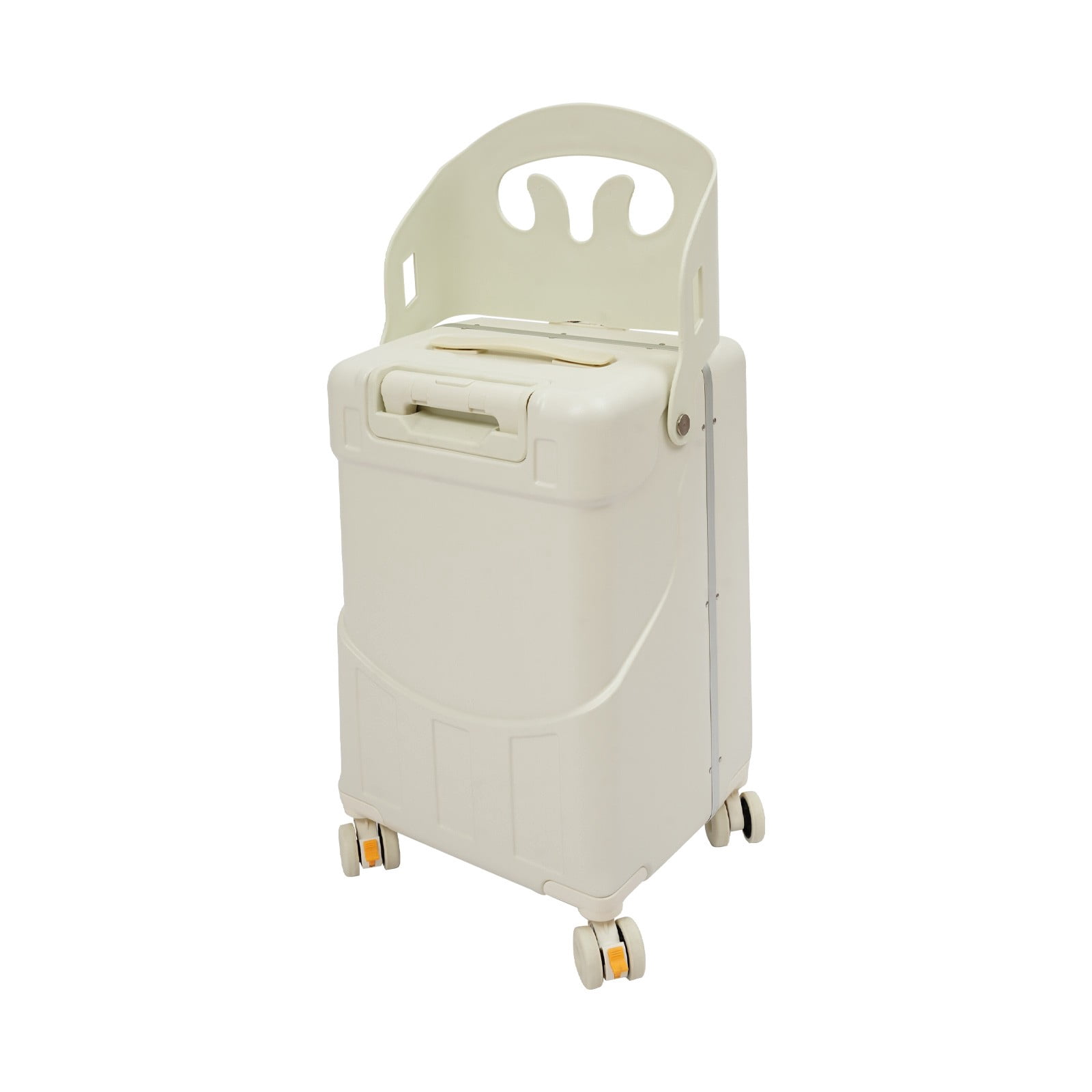 14in Carry on Luggage Hard Shell Suitcases with Laptop Compartment, Rolling Luggage with Access to Central Compartment Hardshell (White)
