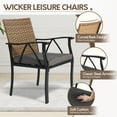 thumbnail image 2 of Villeston 5-Piece Wicker Outdoor Patio Set, with Square Steel Tabletop and 4 Chair for Backyard, 2 of 8