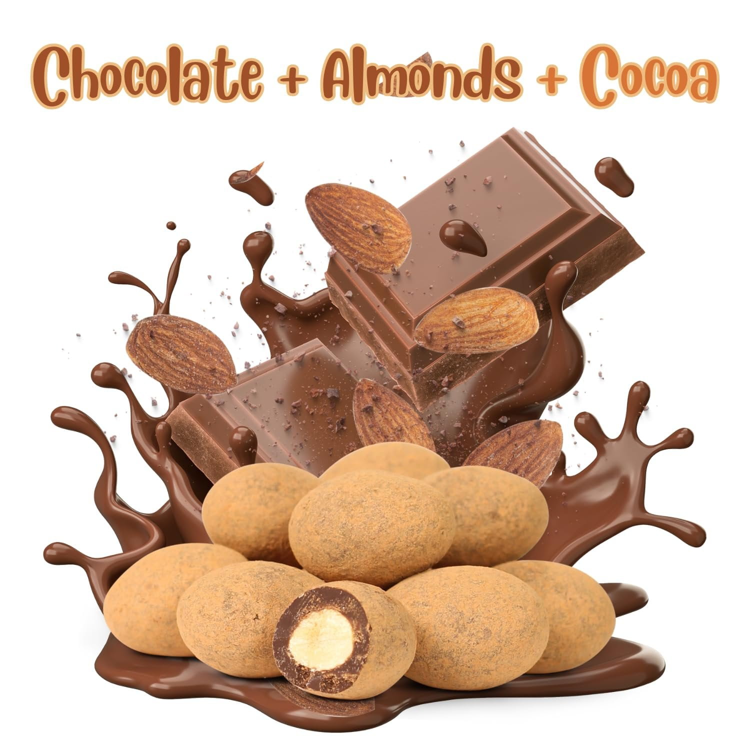 Dark Chocolate Cocoa Dusted Almonds by It's Delish, 10 Lbs Bulk Bag  Choc CoveredAlmond