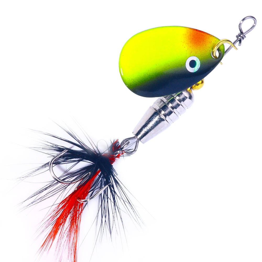 HENGJIA Fishing Lures, Fishing SpinnerBaits,Trout Lures, Bass Lures, Spinning Lures,Hard Metal Spinner Baits kit with Carry Bag, (16PCS Fishing Lure with Box)