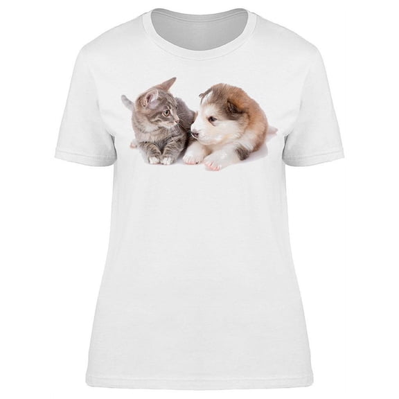 A Puppy And A Kitten T-Shirt Women -Image by Shutterstock, Female XX-Large