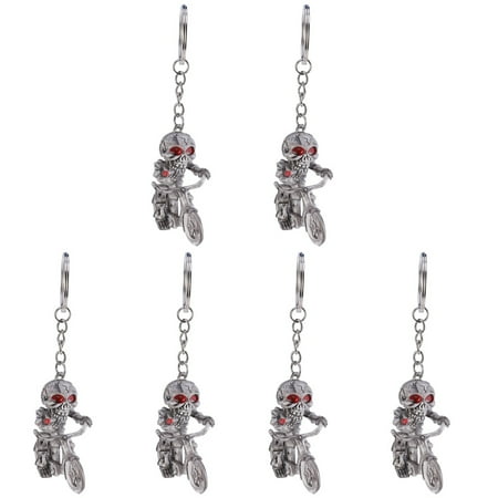 

NUOLUX 6 PCS /Set Decor pendant Set Fashion Skull Skeleton KeychainKeys Holder Handbag Decorations Hanging Pendant(Bicycle)