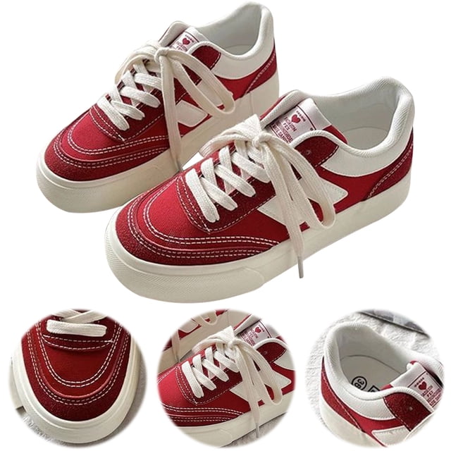 Zapatos Lona Con Cordones Casuales para Mujeres Cómodos Y Correr