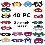 40pcs Superhero Masks, Costume for Kids Birthday Party, Favors, Pretend Play, Dress Up Favors, Christmas Gift