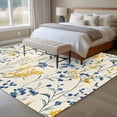 thumbnail image 4 of Rectangle Rug 8x10Ft Country Farm Watercolor Flowers Soft Indoor Throw Rugs Carpets for Living Dining Bedroom Kids Room Non-Slip Playroom Crawl Rug Floor Mats Retro Yellow Blue Floral, 4 of 9