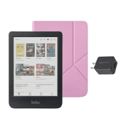 Kobo Clara Colour eReader with Case Bundle (Candy Pink SleepCover, Case + AC Bundle)
