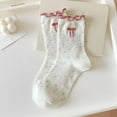 thumbnail image 2 of Miluxas Women's Cute Bow Crew Socks, Ruffled Calf Socks - Casual Novelty Ankle Sock, 2 of 2