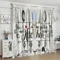 thumbnail image 4 of Rustic Food Kitchen Curtains, Vintage Cooking Sign Kitchen Wall Decor Farmhouse Retro Vegetable Cafe Curtains Beige Brown Dining Room Window Drapes 2 Panels 84W x 84H Blackout, 4 of 6