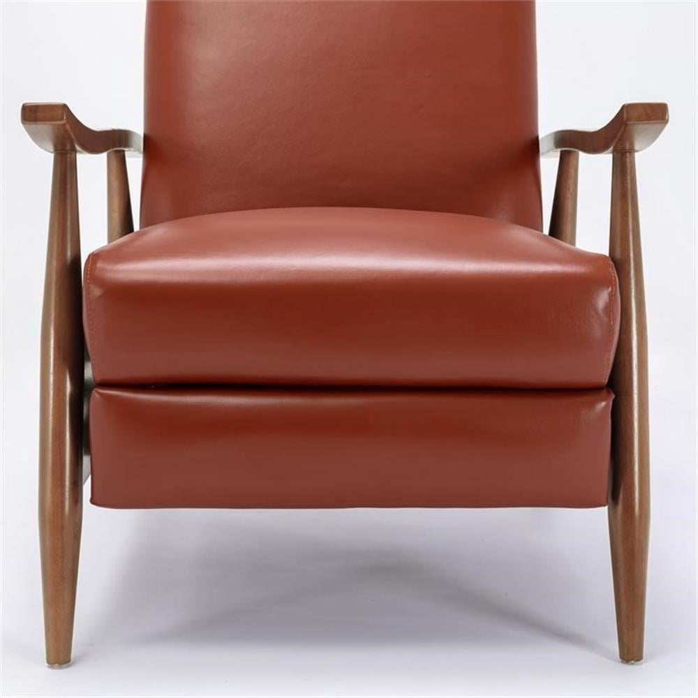 Bowery Hill Top Grain Leather Caramel Recliner Rectangular Cushioned Headrest 42.5"H x 30"W x 34"D Unassembled