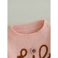 thumbnail image 5 of Bagilaanoe Toddler Baby Girl Knitted Sweater Long Sleeve Letter Embroidery Pullover 6M 12M 2T 3T 4T 5T 6T Kids Warm Jumpers Tops Fall Loose Knitwear, 5 of 9