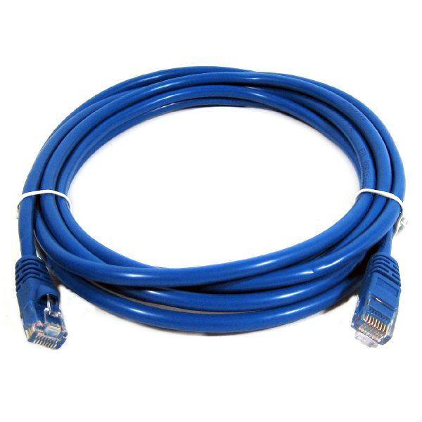 TechCraft Câble Réseau Ethernet Cat5e 350 MHz RJ-45 15 Pieds Bleu. un Câble de patch Réseau Enroulé Bleu Pâle avec Connecteurs RJ-45 aux Deux Extrémités, Idéal pour Connecter des Ordinateurs, Routeurs, consoles de Jeu et Autres Appareils Réseaux.