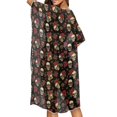 thumbnail image 3 of Xoenoiee Skull Rose Heart Pattern Open Front Long Kimono Swimsuit Cover Up for Women Music Note Design Swimwear Cover Ups Cardigan Quick Dry Beach Swim Cover up Blouse, 3 of 7