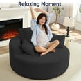thumbnail image 5 of CECER Oversized Chaise Lounge Chair Indoor, Corduroy Cozy Sleeper Couch, No Assembly Required Accent Chair - Black, 5 of 8