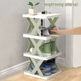 thumbnail image 3 of Slim 5 Shoe Cabinet, 5 Tier Vertical Shoe Rack, Shoe Organizer, Sturdy Shoe Rack, Green, 3 of 5