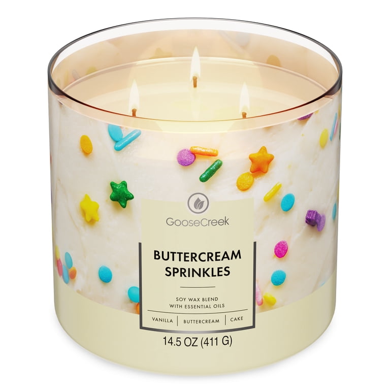 Goose Creek 3-Wick Buttercream Sprinkles Scented Jar Candle, 14.5