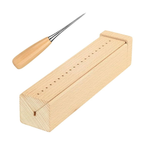 FVDPWYE Book Binding Cradle,Wood Bookbinding Punching Cradle,Easy to Use Guide,Book Binding Tools Kit Lightweight with Piercing Guide