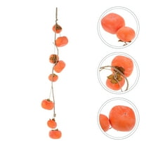 Mobestech Lifelike Fake Persimmon Pendant Orange Plastic Fabric for Interior Adornment 1Pc